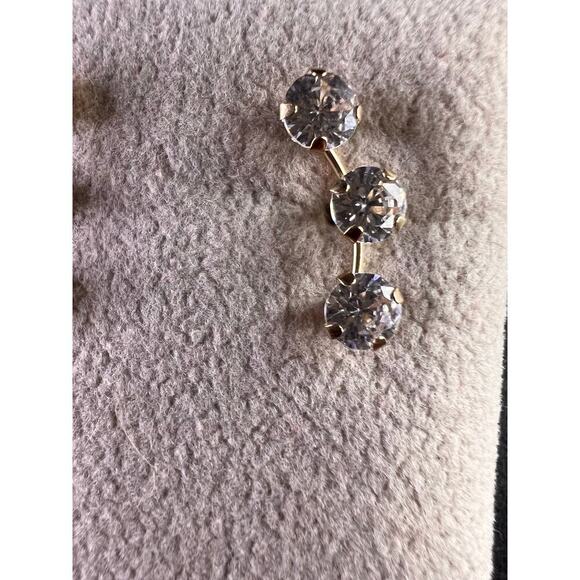 10k Yellow Gold CZ Earrings 2.45ctw - Picture 13 of 14